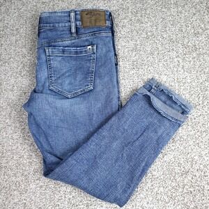 Silver Jeans Co Elyse Skinny Crop Medium Wash Button Fly Jeans W31 L25